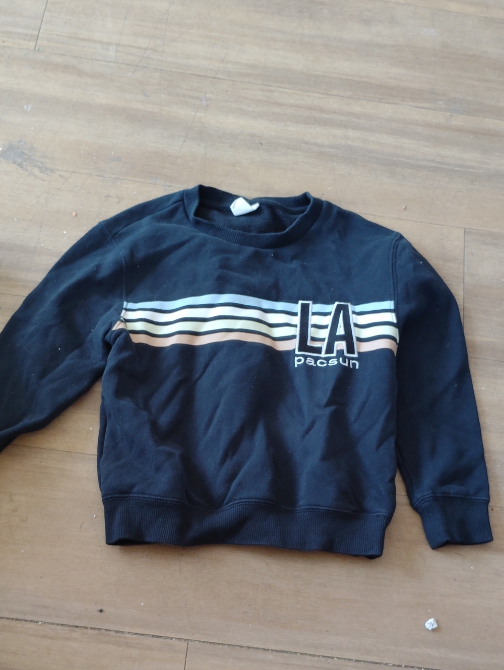 PacSun Boys Black Crewneck Sweatshirt with LA Stripes Size Small Kids
